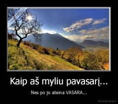 Kaip aš myliu pavasarį... - Nes po jo ateina VASARA...