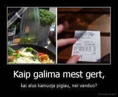 Kaip galima mest gert, - kai alus kainuoja pigiau, nei vanduo?