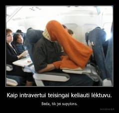 Kaip intravertui teisingai keliauti lėktuvu. - Bėda, tik jei supykins.
