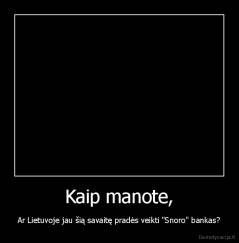 Kaip manote, - Ar Lietuvoje jau šią savaitę pradės veikti "Snoro" bankas?
