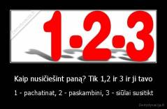 Kaip nusičiešint paną? Tik 1,2 ir 3 ir ji tavo - 1 - pachatinat, 2 - paskambini, 3 - siūlai susitikt