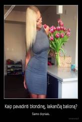 Kaip pavadinti blondinę, laikančią balioną? - Siamo dvyniais.
