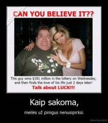 Kaip sakoma, - meilės už pinigus nenusipirksi.