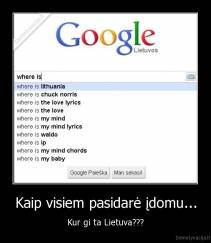 Kaip visiem pasidarė įdomu... - Kur gi ta Lietuva???