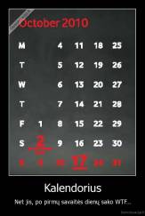 Kalendorius - Net jis, po pirmų savaitės dienų sako WTF...