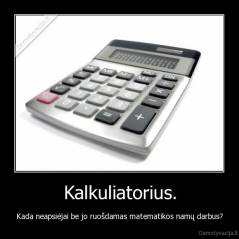 Kalkuliatorius. - Kada neapsiėjai be jo ruošdamas matematikos namų darbus?