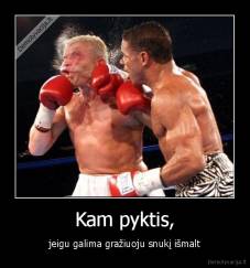 Kam pyktis, - jeigu galima gražiuoju snukį išmalt
