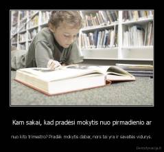 Kam sakai, kad pradėsi mokytis nuo pirmadienio ar - nuo kito trimestro? Pradėk mokytis dabar, nors tai yra ir savaitės vidurys.
