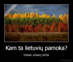 Kam ta lietuvių pamoka? - Vistiek užsienį dirbsi