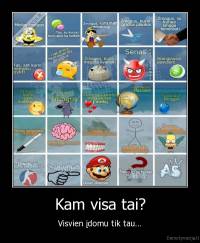 Kam visa tai? - Visvien įdomu tik tau...