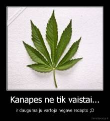 Kanapes ne tik vaistai... - ir dauguma ju vartoja negave recepto ;D