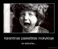 Karantinas paskelbtas mokykloje - tai stebuklas...