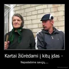 Kartai žiūrėdami į kitų įdas -  - Nepastebime savųjų....