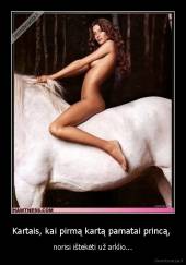 Kartais, kai pirmą kartą pamatai princą,  - norisi ištekėti už arklio...