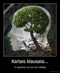 Kartais klausaisi... - Ir supranti, su kuo turi reikalą