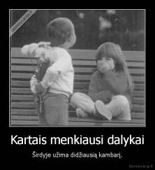 Kartais menkiausi dalykai - Širdyje užima didžiausią kambarį.