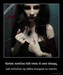 Kartais norėčiau būti vienu iš savo draugų, -  kad sužinočiau ką reiškia draugauti su manimi.