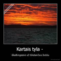 Kartais tyla -  - iškalbingesnė už tūkstančius žodziu