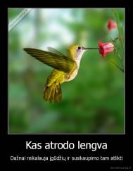 Kas atrodo lengva - Dažnai reikalauja įgūdžių ir susikaupimo tam atlikti