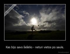 Kas bijo savo šešėlio - neturi vietos po saule. - 