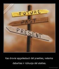 Kas drovisi apgailestauti dėl praeities, netenka  - dabarties ir rizikuoja dėl ateities.