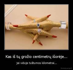 Kas iš tų grožio centimetrų išorėje... -  jei viduje tuštumos kilometrai...