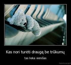 Kas nori turėti draugą be trūkumų - tas lieka vienišas