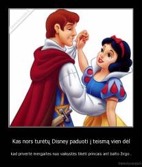 Kas nors turėtų Disney paduoti į teismą vien dėl - kad privertė mergaites nuo vaikystės tikėti princais ant balto žirgo .