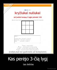 Kas perėjo 3-čią lygį  - tas debilas