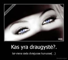 Kas yra draugystė?. - tai-viena siela dviejuose kunuose(…)