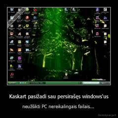 Kaskart pasižadi sau persirašęs windows'us - neužšikti PC nereikalingais failais... 