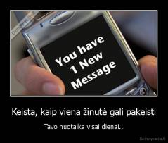 Keista, kaip viena žinutė gali pakeisti - Tavo nuotaika visai dienai..
