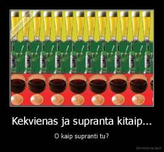 Kekvienas ja supranta kitaip... - O kaip supranti tu?