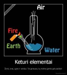 Keturi elementai - Žemė, oras, ugnis ir vanduo. Tai geriausia, ką motina gamta gali pasiūlyti