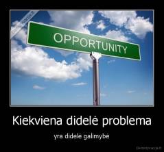 Kiekviena didelė problema - yra didelė galimybė