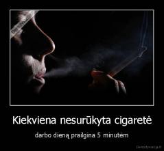 Kiekviena nesurūkyta cigaretė - darbo dieną prailgina 5 minutėm