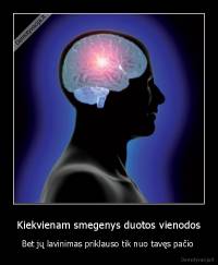 Kiekvienam smegenys duotos vienodos - Bet jų lavinimas priklauso tik nuo tavęs pačio 