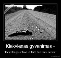 Kiekvienas gyvenimas - - tai pastangos ir kova už teisę būti pačiu savimi.