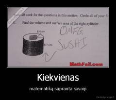 Kiekvienas - matematiką supranta savaip