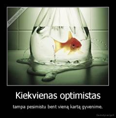 Kiekvienas optimistas - tampa pesimistu bent vieną kartą gyvenime.
