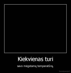 Kiekvienas turi - savo mėgstamą temperatūrą.