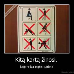 Kitą kartą žinosi,  - kaip reikia elgtis tuolete 