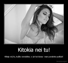 Kitokia nei tu! - Kitaip nėj tu, kažko nevaidinu. o jei tai darau- man pavyksta puikiai!