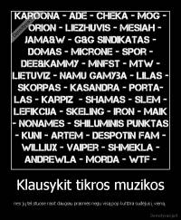 Klausykit tikros muzikos - nes jų tekstuose rasit daugiau prasmės negu visą pop kultūra sudėjus į vieną.