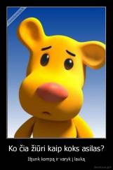 Ko čia žiūri kaip koks asilas? - Išjunk kompą ir varyk į lauką