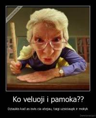 Ko veluoji i pamoka?? - Dziaukis kad as isvis cia atejau, taigi uzsiciaupk ir mokyk