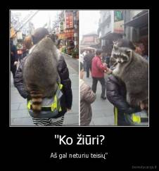 "Ko žiūri? - Aš gal neturiu teisių"