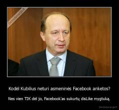 Kodėl Kubilius neturi asmeninės Facebook anketos? - Nes vien TIK dėl jo, Facebook'as sukurtų disLike mygtuką.