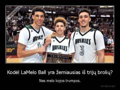Kodėl LaMelo Ball yra žemiausias iš trijų brolių? - Nes melo kojos trumpos.