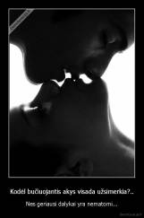 Kodėl bučiuojantis akys visada užsimerkia?.. - Nes geriausi dalykai yra nematomi...